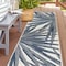 World Rug Gallery Tropical Leaves Nature Inspired Indoor/Outdoor Runner Rug 2' x 7' Blue 4030BLUE2X7 - alternate 1